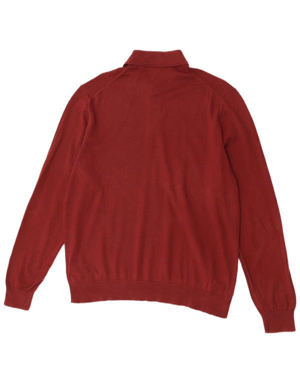 Maglione da uomo Marks & Spencer con collo alto, grande cotone bordeaux