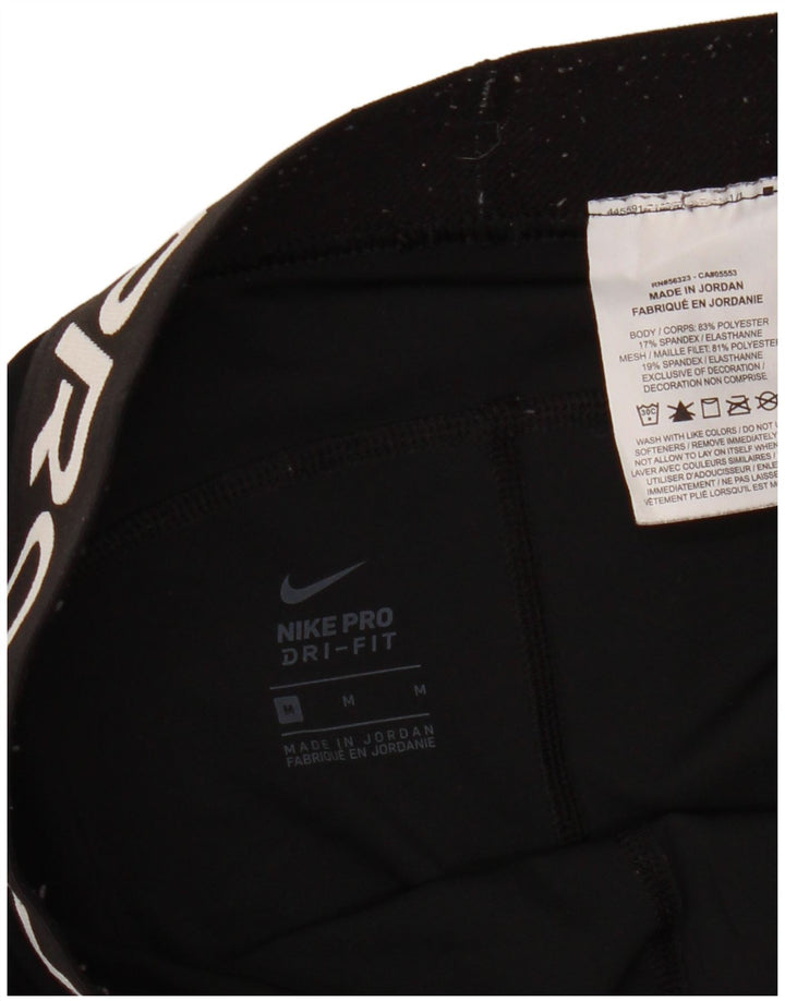 Leggings Capri grafici NIKE da donna Dri Fit UK 12 poliestere nero medio