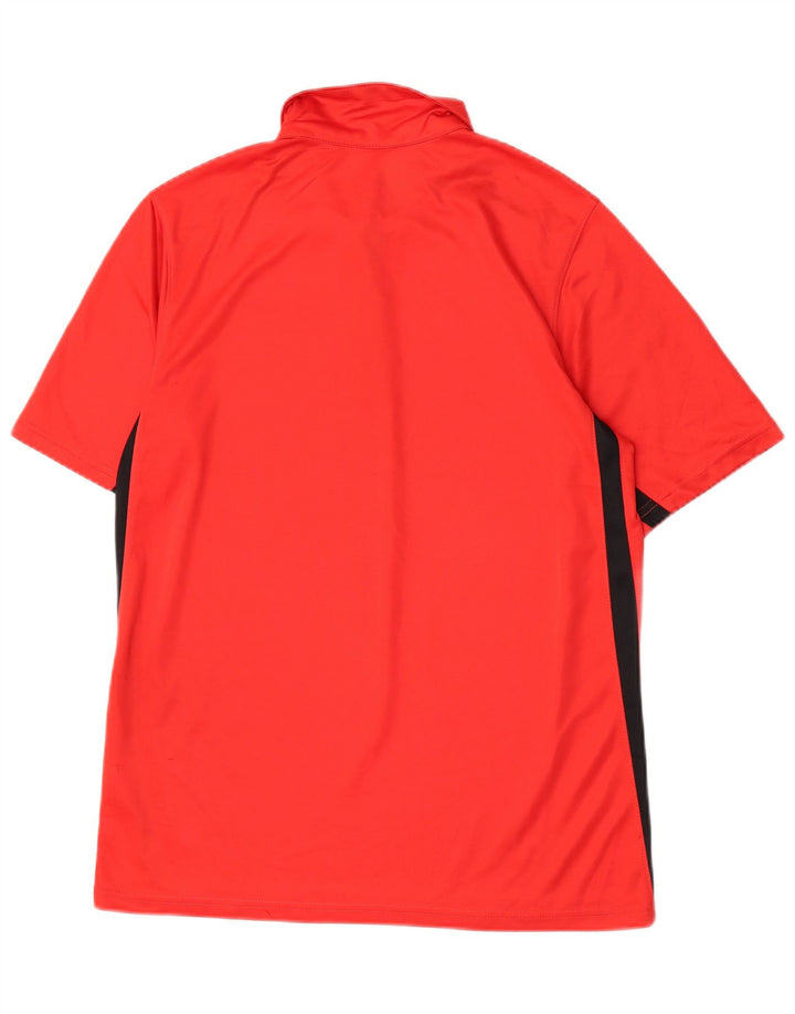 Polo Nike da uomo Dri Fit in poliestere color block rosso medio