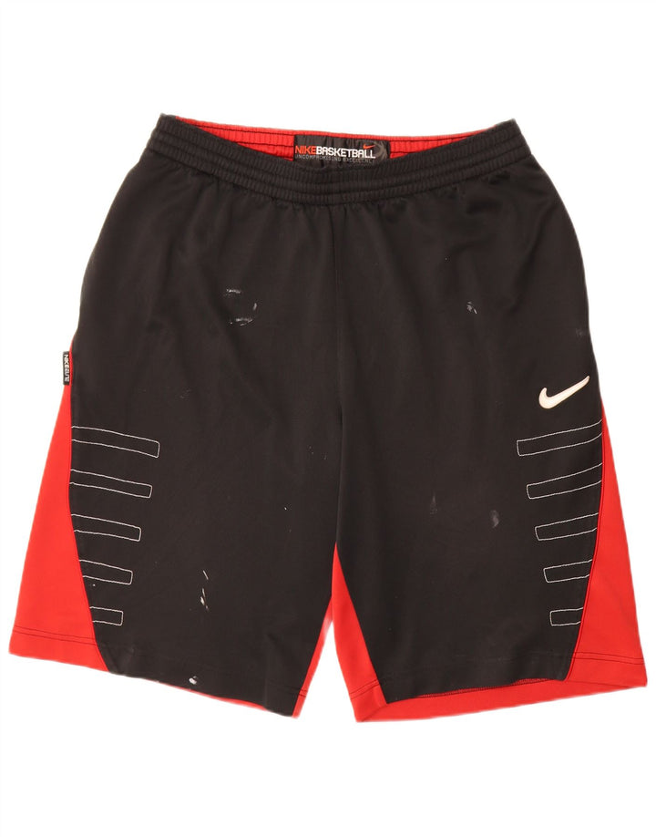 Pantaloncini sportivi Nike da uomo con grafica, grandi, in poliestere color block nero