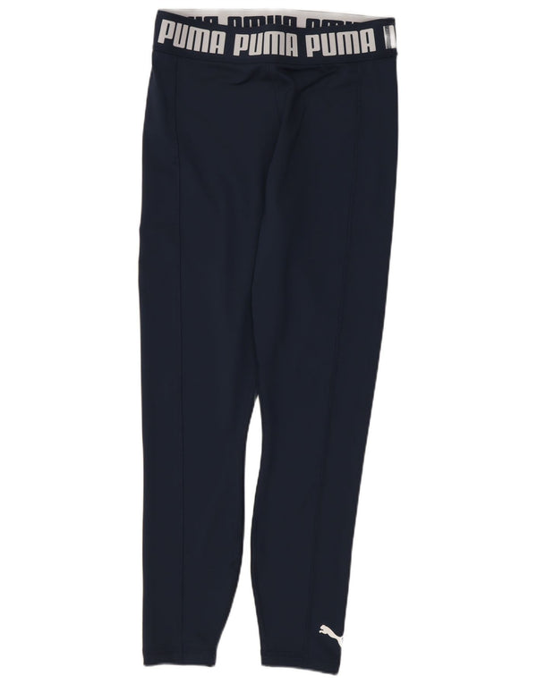 Puma Womens Graphic Leggings UK 10 Small Navy Blue
