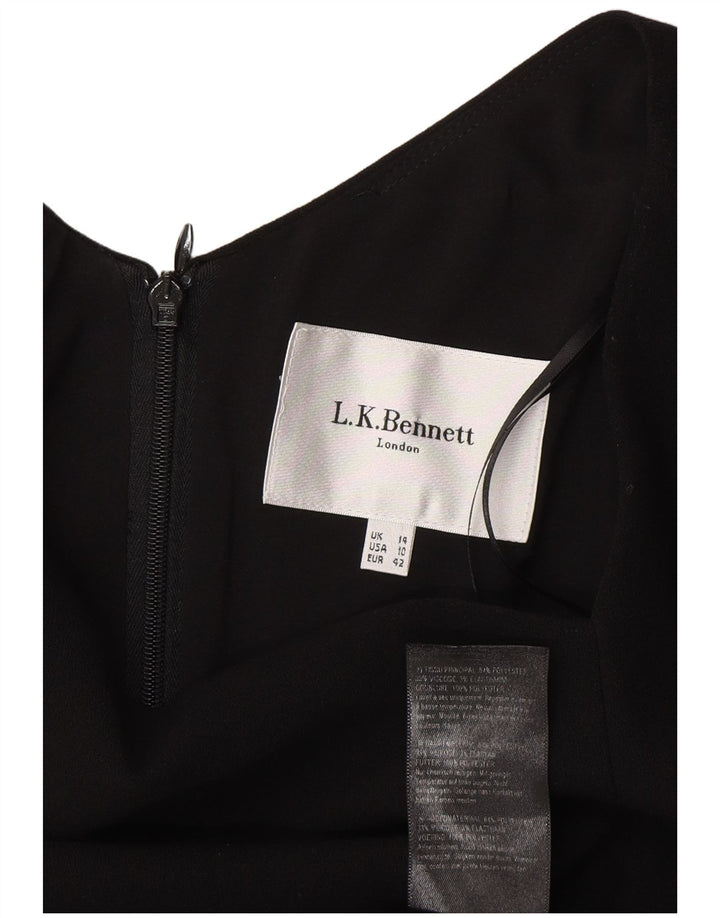 L.K. Abito tubino a maniche lunghe da donna Bennett UK 14 grande poliestere nero