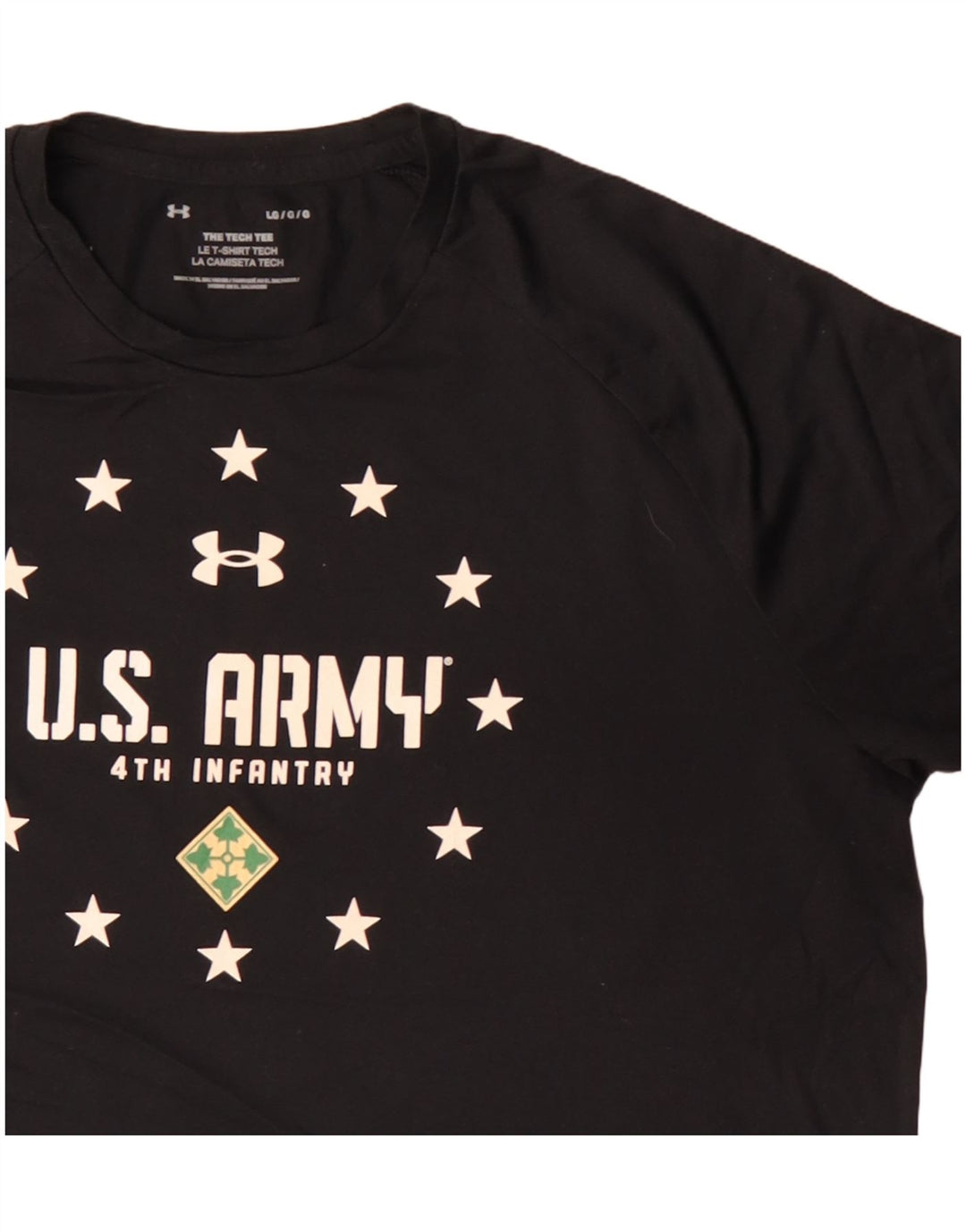 Maglietta grafica Under Armour da uomo dell'esercito americano, taglia grande, nera