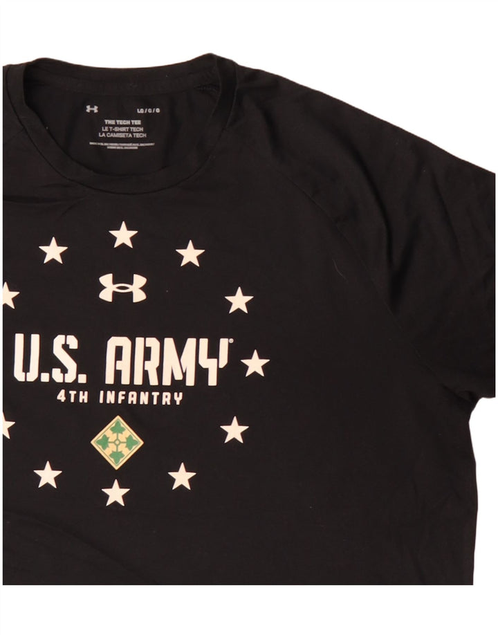 Maglietta grafica Under Armour da uomo dell'esercito americano, taglia grande, nera