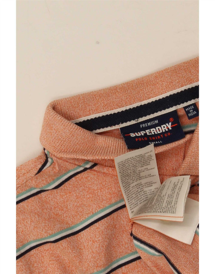 Polo da uomo Superdry piccola in cotone a righe arancioni