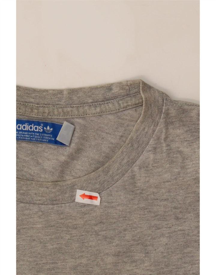 ADIDAS Mens Graphic T-Shirt Top Medium Grey Cotton Vintage Adidas and Second-Hand Adidas from Messina Hembry 