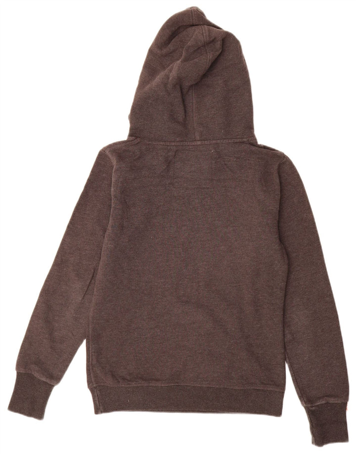 Felpa con cappuccio grafica da donna Superdry UK 14 Cotone grigio medio