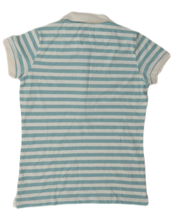 Polo da donna Slam UK 14 cotone a righe blu medio