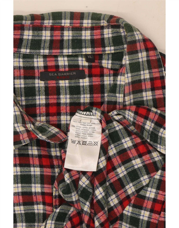 Camicia da uomo in flanella Sea Barrier XL in cotone a quadri verdi