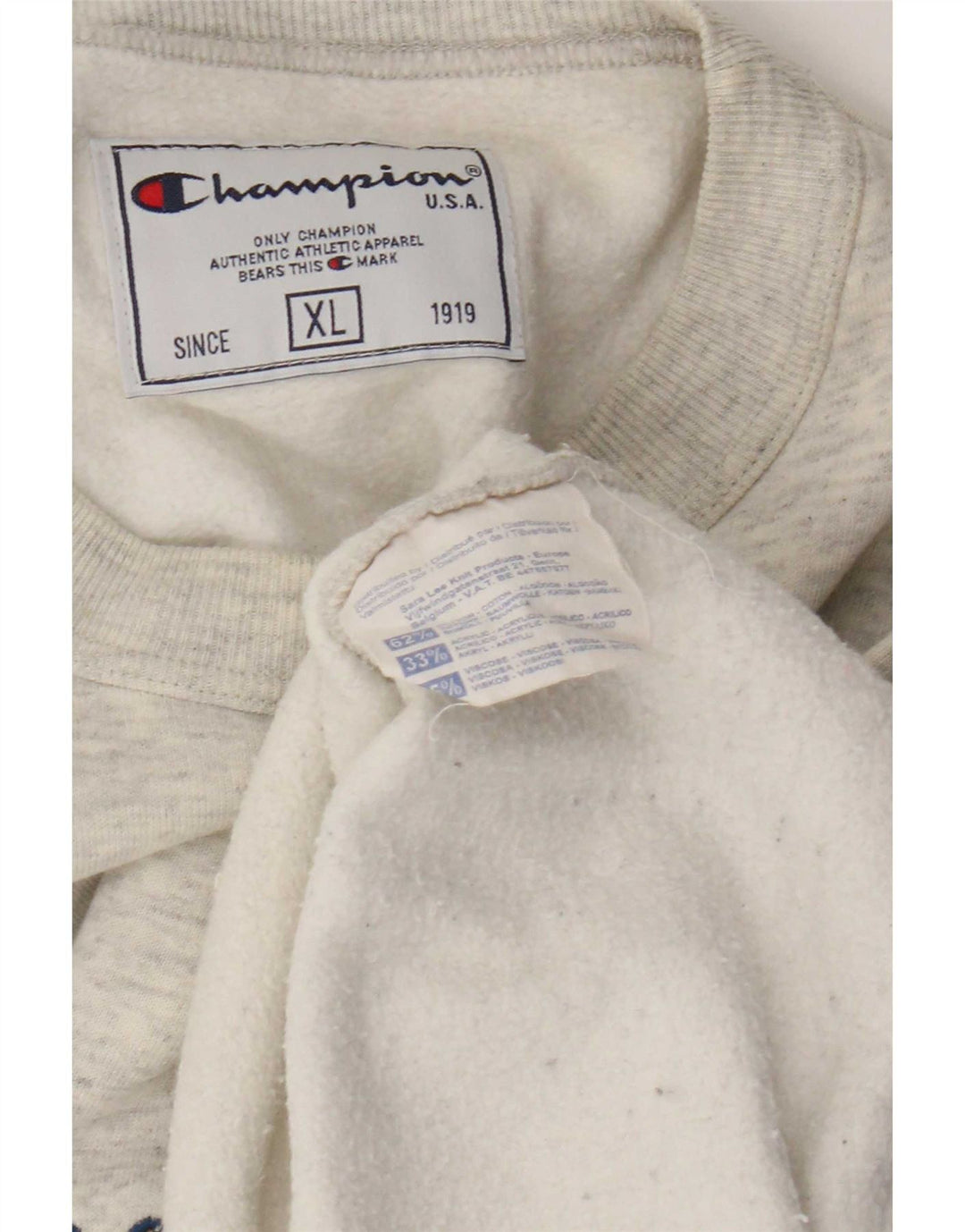 Felpa grafica da uomo Champion Jumper XL in cotone chiazzato grigio