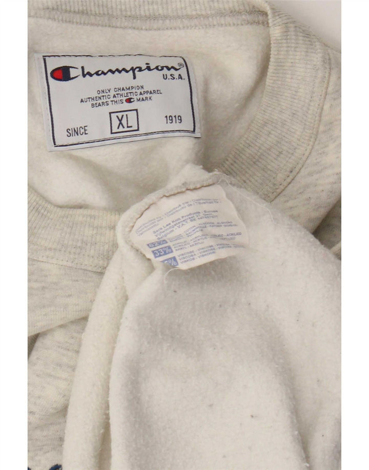 Felpa grafica da uomo Champion Jumper XL in cotone chiazzato grigio