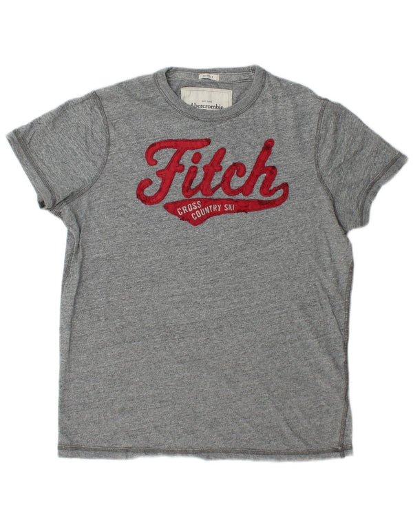 T-shirt grafica da uomo Abercrombie & Fitch in cotone grigio medio