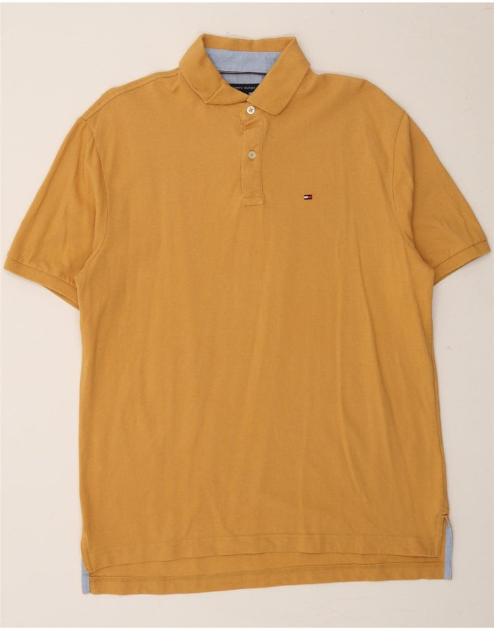 TOMMY HILFIGER Mens Classic Fit Polo Shirt Medium Yellow Cotton Vintage Tommy Hilfiger and Second-Hand Tommy Hilfiger from Messina Hembry 