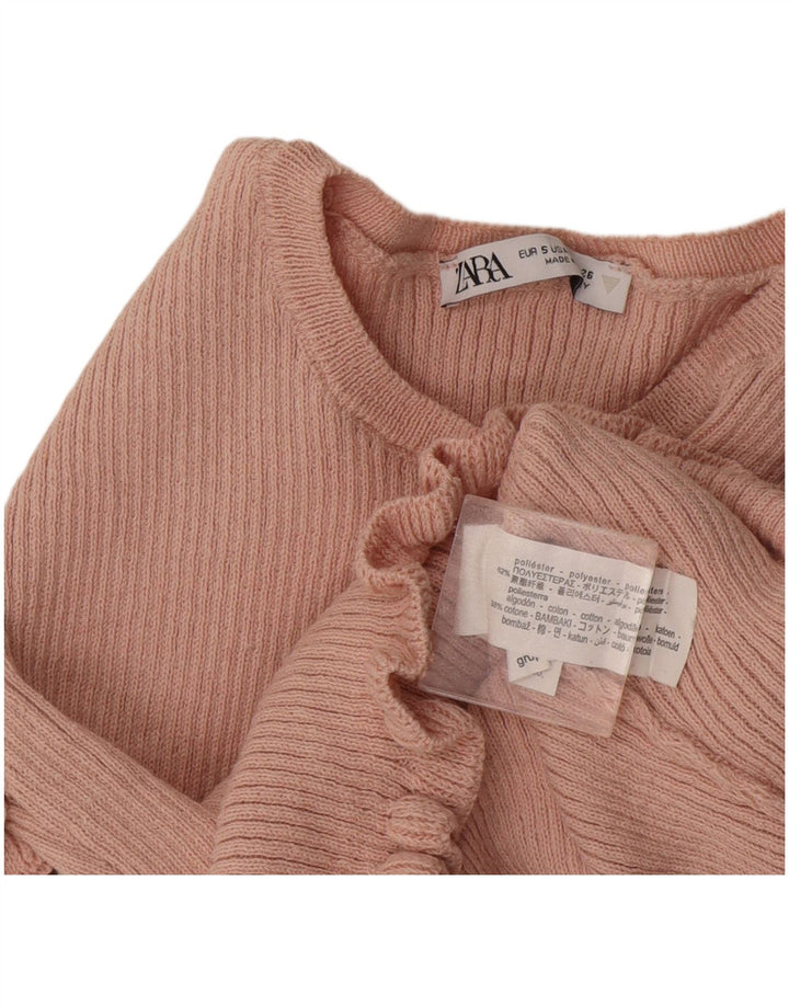 Top corto da donna Zara in camicetta UK 10 piccolo poliestere rosa