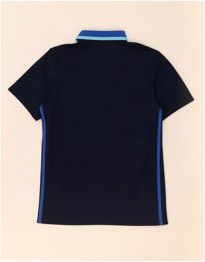 Polo Adidas Climalite da uomo in poliestere a righe medie blu navy