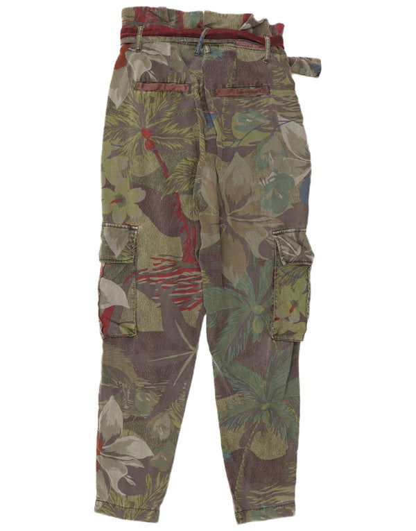 Pantaloni cargo da donna Desigual Small W27 L28 Green Floral Festival