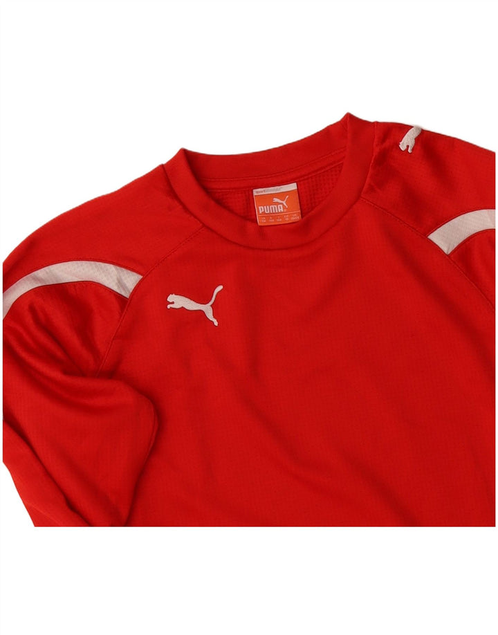 PUMA Boys Sweatshirt Jumper 9-10 Years Red Colourblock Polyester