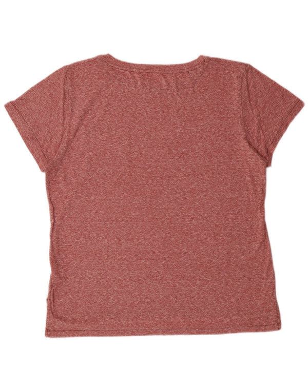 J. CREW T-shirt da donna Top UK 16 Large Rosso Poliestere