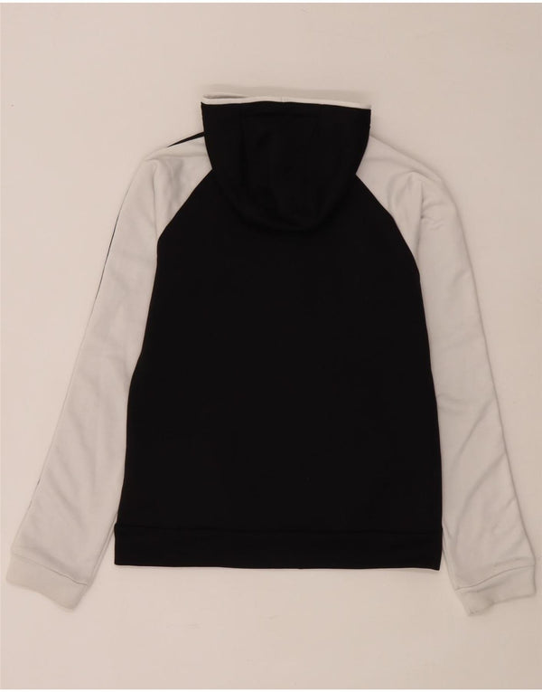 Felpa con cappuccio e zip per ragazze Adidas 13-14 anni in poliestere color block nero