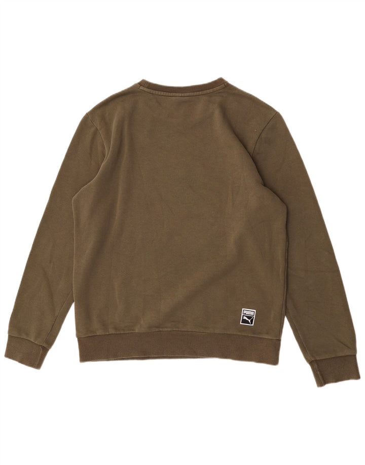 Felpa grafica da uomo Puma, maglione medio, cotone kaki