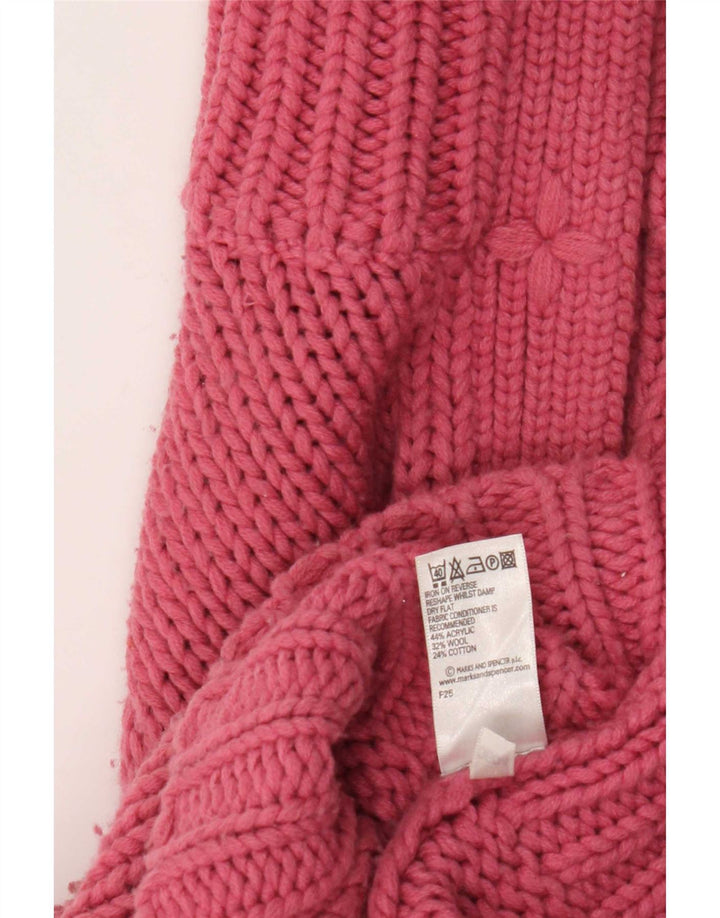Maglione cardigan vestibilità regolare da donna Marks & Spencer UK 8/10 piccolo rosa
