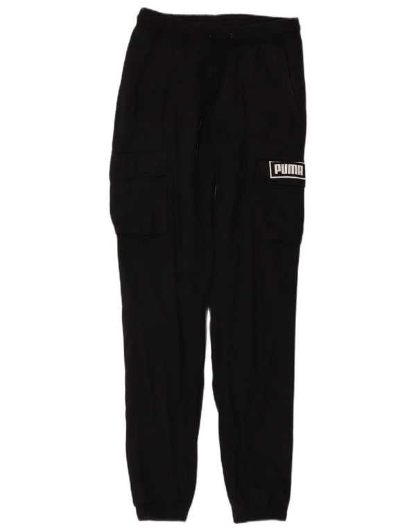 Pantaloni cargo da uomo Puma Graphic Joggers piccoli W27 L31 cotone nero