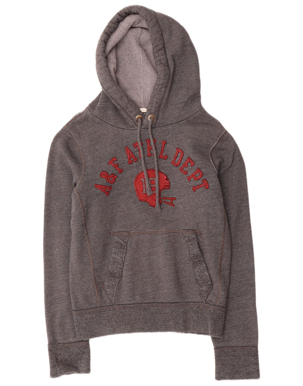 Abercrombie & Fitch Mens Graphic Hoodie Jumper Small Grey Cotton