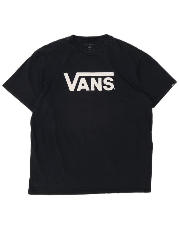T-shirt grafica da uomo con vestibilità classica VANS, taglia grande, in cotone blu navy