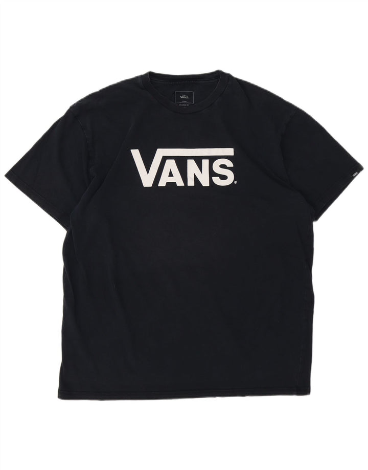 T-shirt grafica da uomo con vestibilità classica VANS, taglia grande, in cotone blu navy