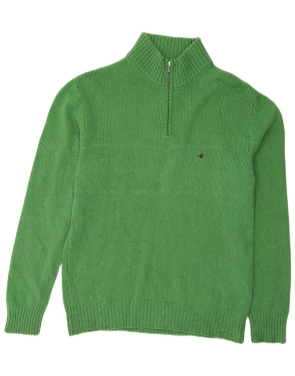 Maglione da uomo con collo con zip Brooks Brothers IT 54 XL lana verde