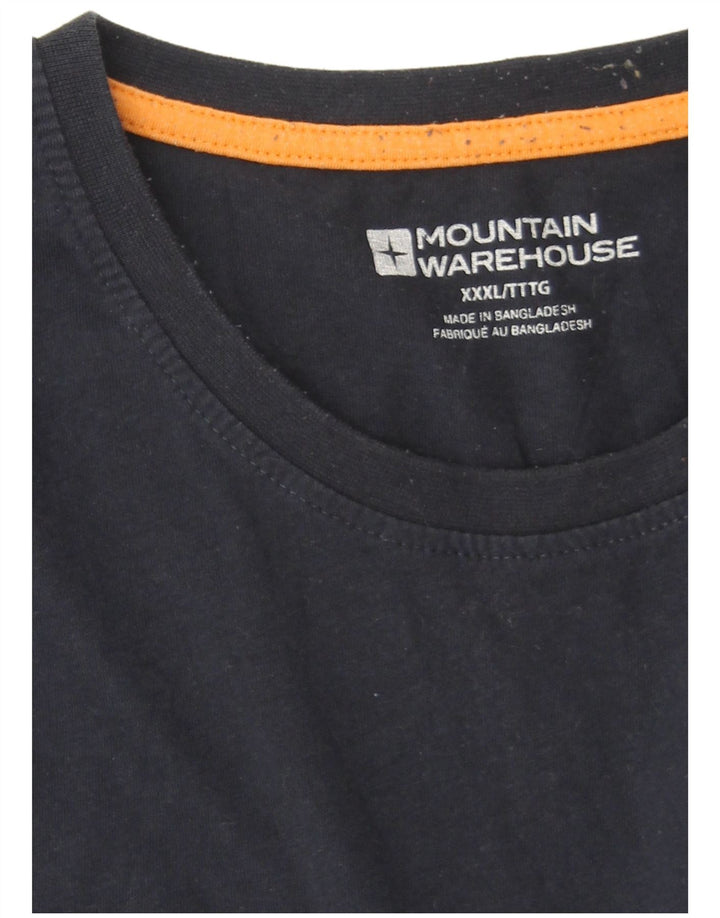 T-shirt grafica da uomo Mountain Warehouse Top 3XL in cotone blu navy