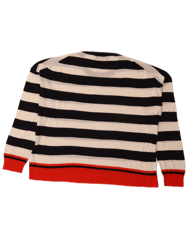 Maglione maglione girocollo da donna Zara UK 16 grandi righe multicolori