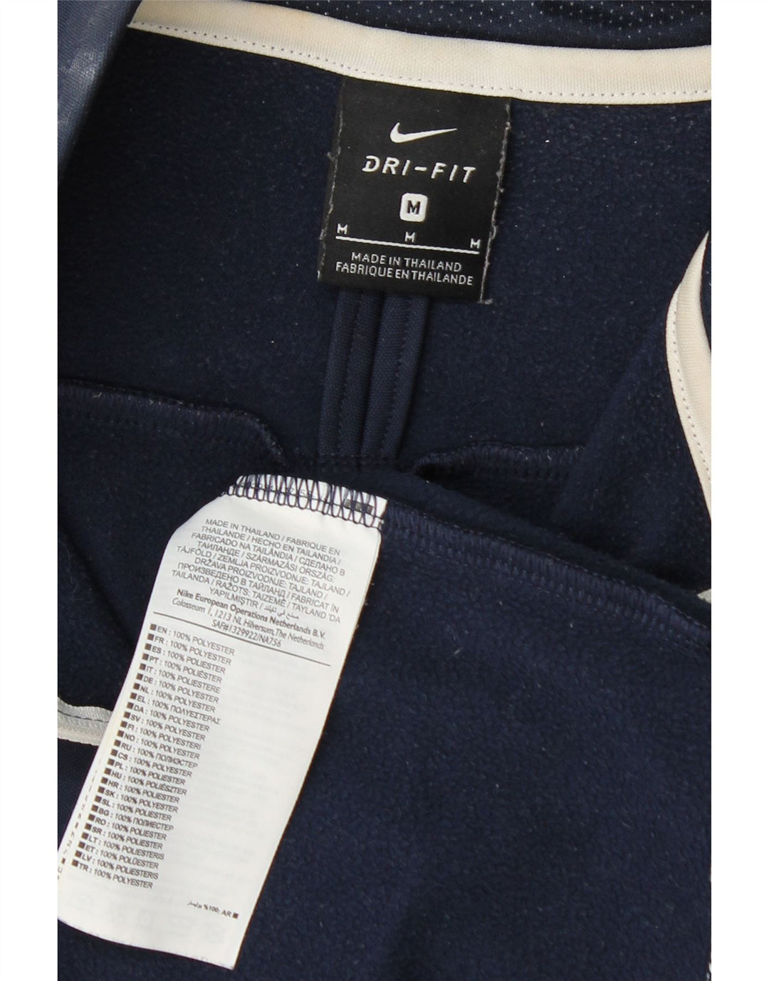 Top Nike da uomo Dri Fit con zip e collo a maniche lunghe, colore blu navy medio