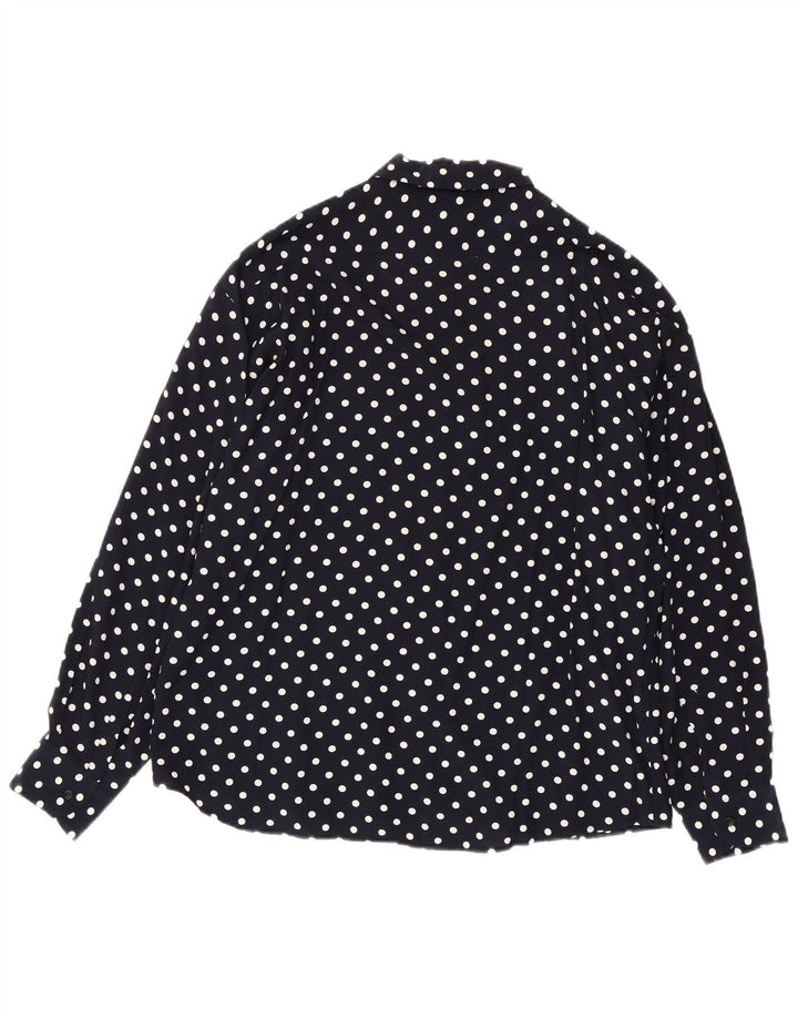 Camicia Benetton Uomo Large in viscosa a pois blu navy