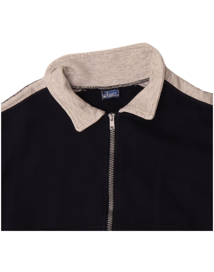 Giacca da tuta grafica da donna Asics UK 10 Small Blu Navy Colourblock