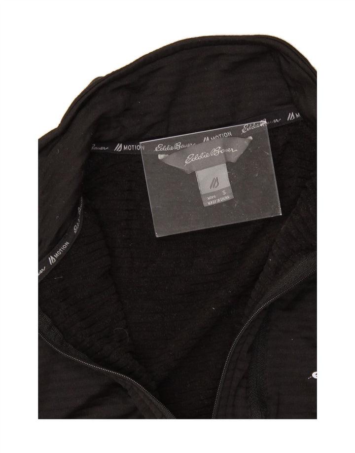 EDDIE BAUER Mens Zip Neck Sweatshirt Jumper Small Black Pinstripe Vintage Eddie Bauer and Second-Hand Eddie Bauer from Messina Hembry 