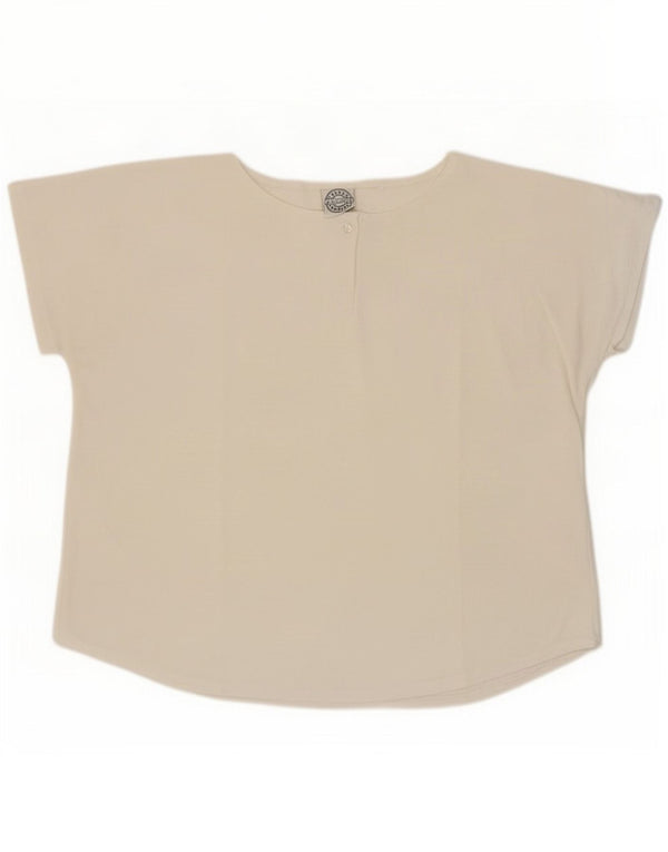 Vintage Womens T-Shirt Top UK 16 Large Off White