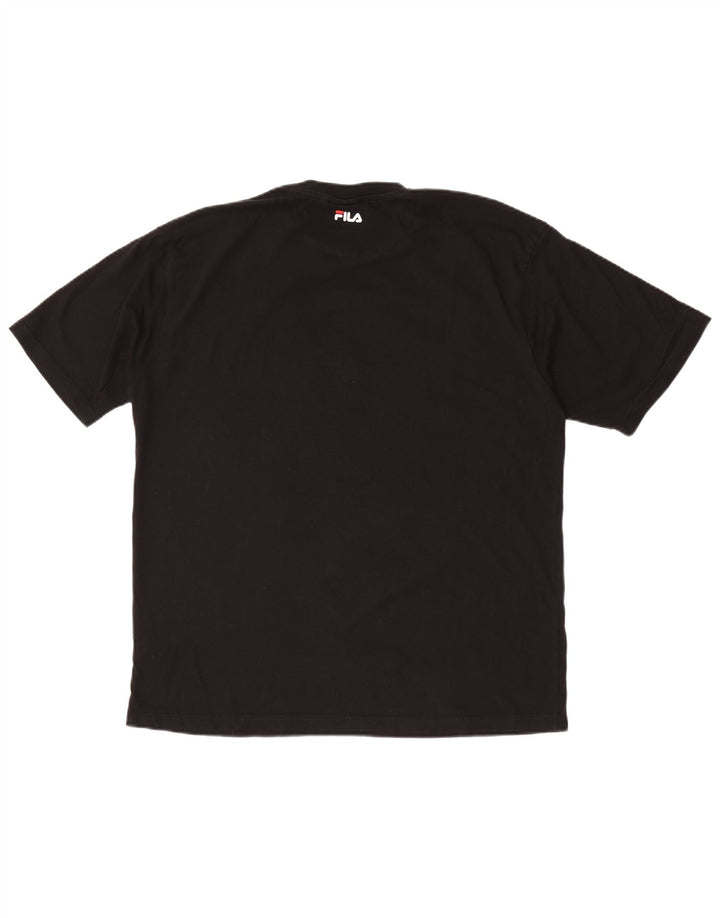 T-shirt grafica da uomo Fila Top in cotone nero medio