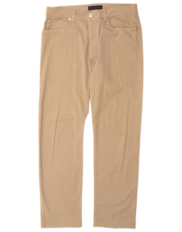 Pantaloni Casual Dritti Uomo Trussardi W33 L31 Cotone Beige