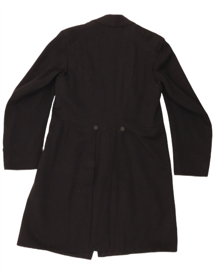 Cappotto doppiopetto vintage da donna UK 12 medio nero
