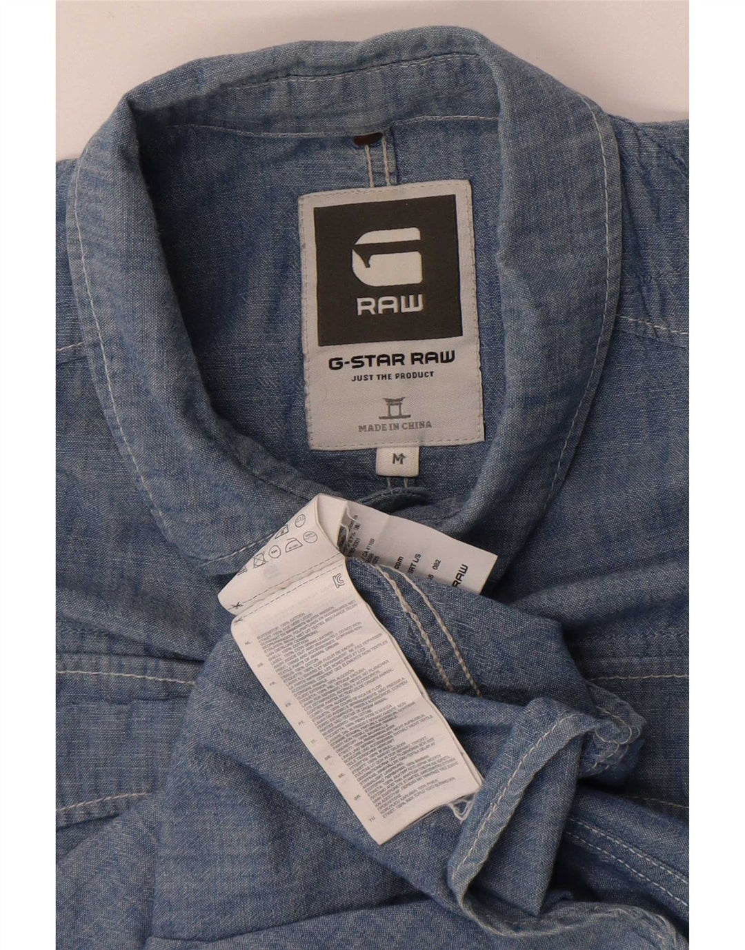 Camicia da uomo G-Star in cotone blu medio