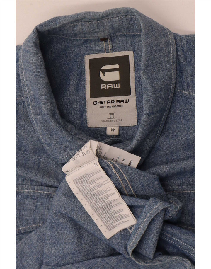 Camicia da uomo G-Star in cotone blu medio