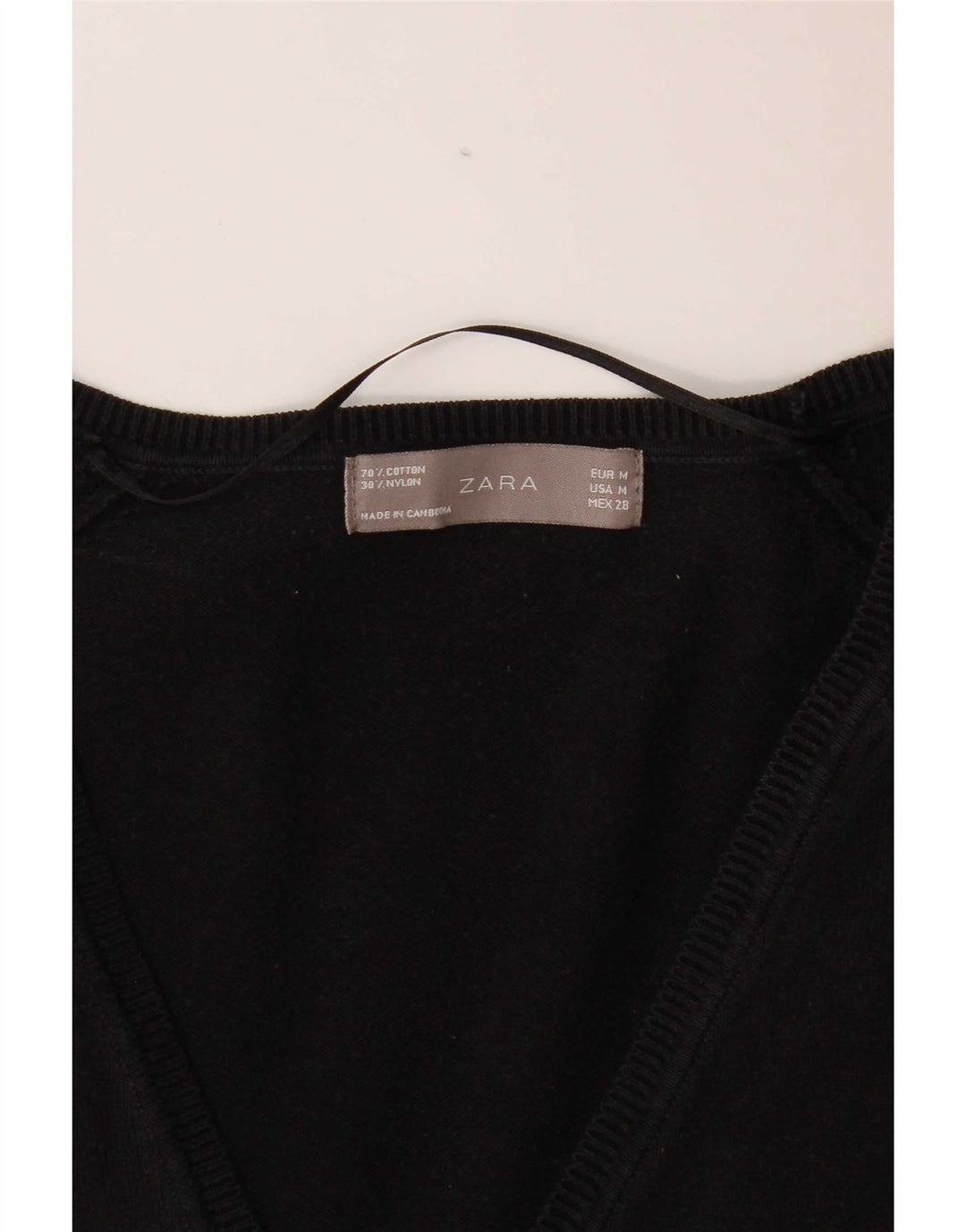 Maglione cardigan da donna Zara UK 12 cotone nero medio