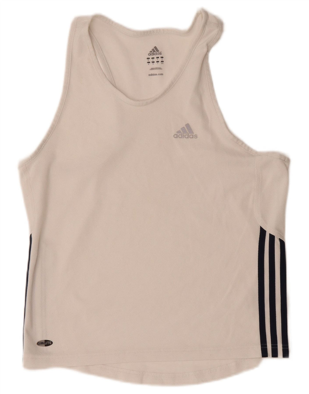 Canotta Adidas Climalite da uomo, poliestere bianco medio