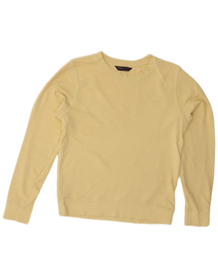 Felpa da donna Marks & Spencer UK 8 Small in cotone giallo