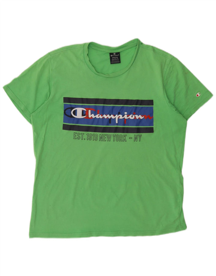 T-shirt grafica da uomo Champion Top verde medio