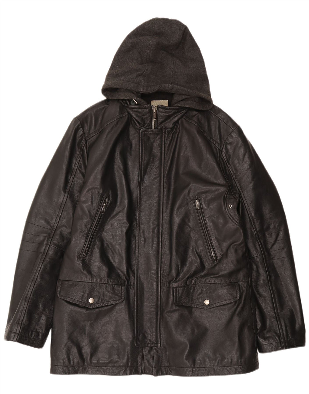 CONBIPEL Giacca in Pelle Uomo con Cappuccio IT 52 XL Pelle Nera