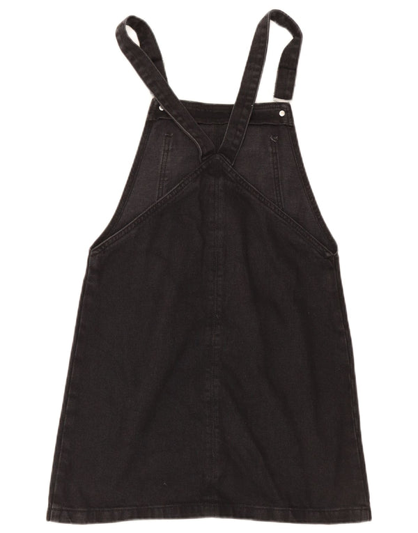 Abito salopette in denim da donna Topshop UK 8 piccolo poliestere nero
