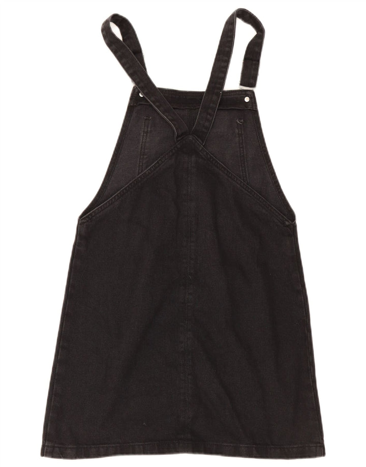 Abito salopette in denim da donna Topshop UK 8 piccolo poliestere nero