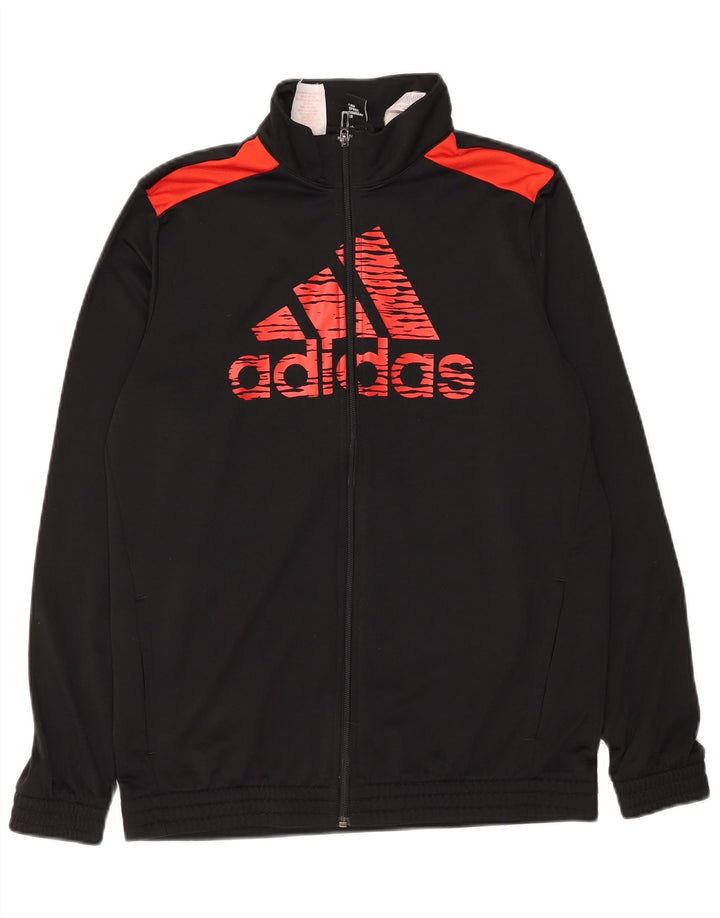 Giacca da ginnastica grafica per ragazze Adidas 15-16 anni in poliestere nero